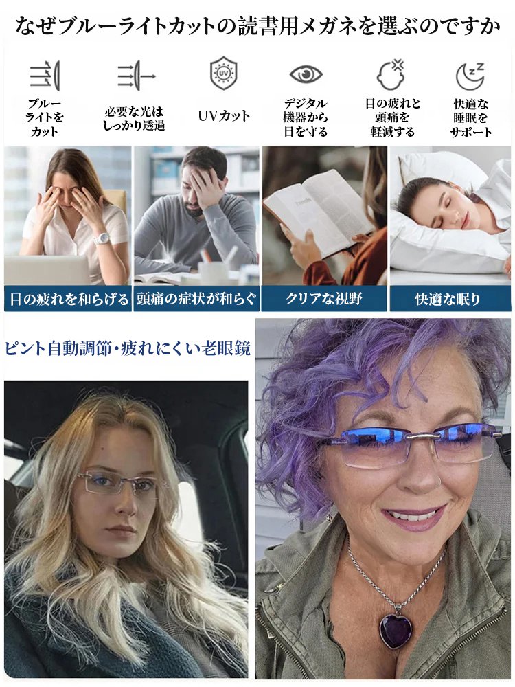 ピント自動調節・疲れにくい老眼鏡