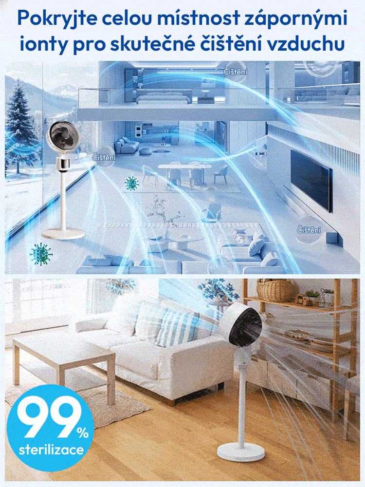 Ultra tichý podlahový energeticky úsporný cirkulační ventilátor