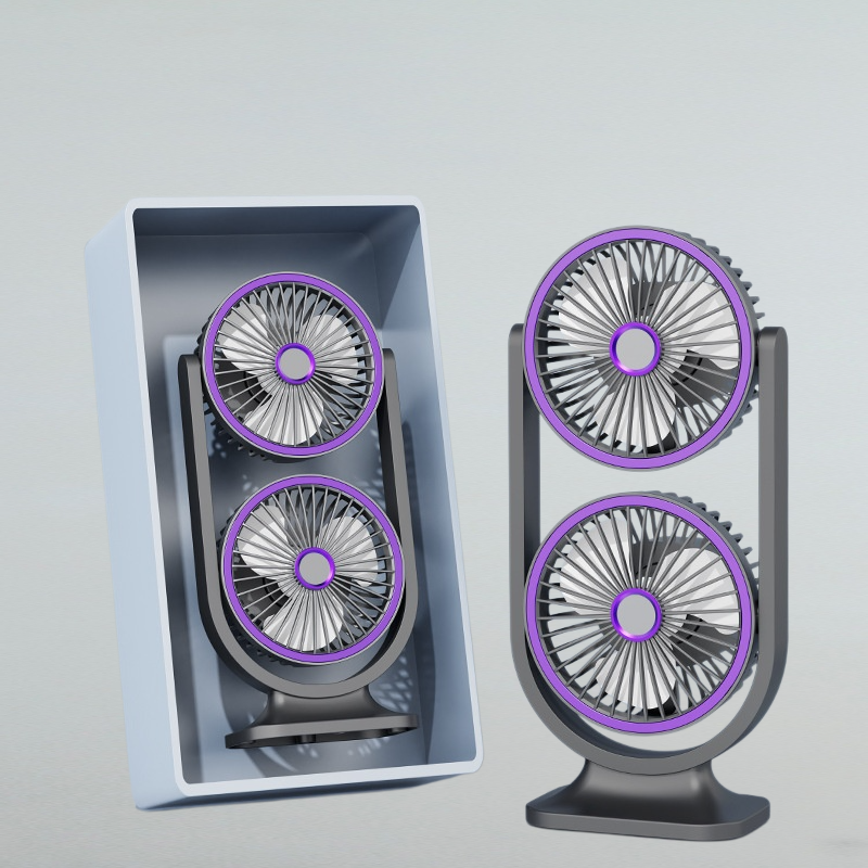 Usb 충전 탁상용 대풍량 듀얼 라이트 소형 선풍기 학생 기숙사용 소형 선풍기