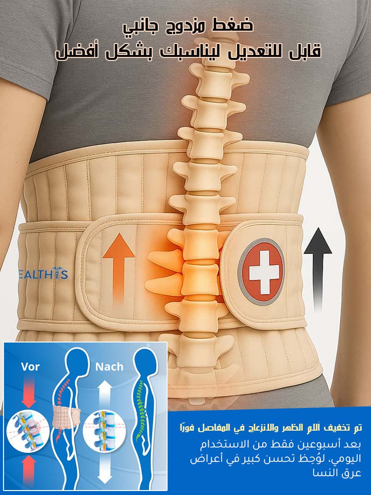 【لا ألم في 3 ثوانٍ، راحة مستمرة】دعامة دعم وتخفيف الضغط للخصر