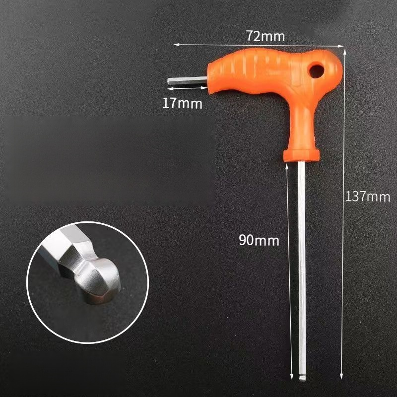 Šestihranný šestihranný klíč 4/5/6 ve tvaru T s plochou hlavou s prodlouženou kulovou hlavou