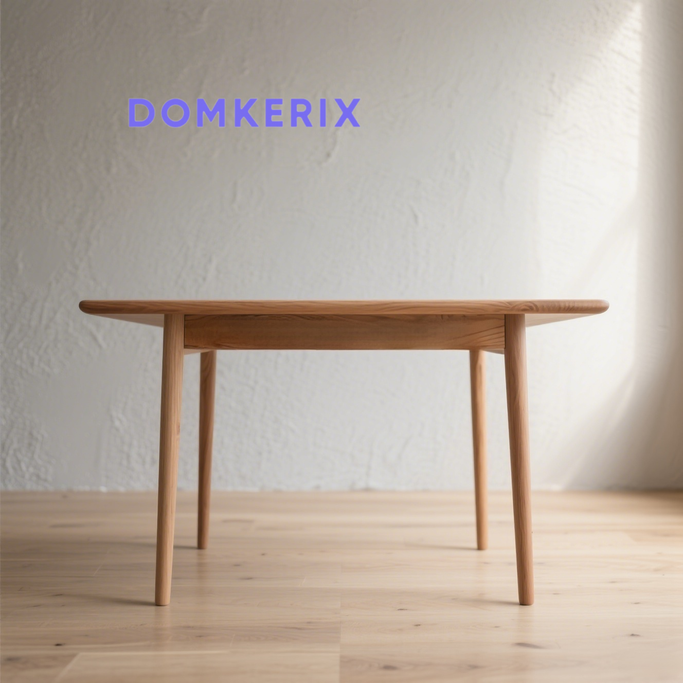 北欧風幾何学デザインの無垢材チェリーウッドデスク