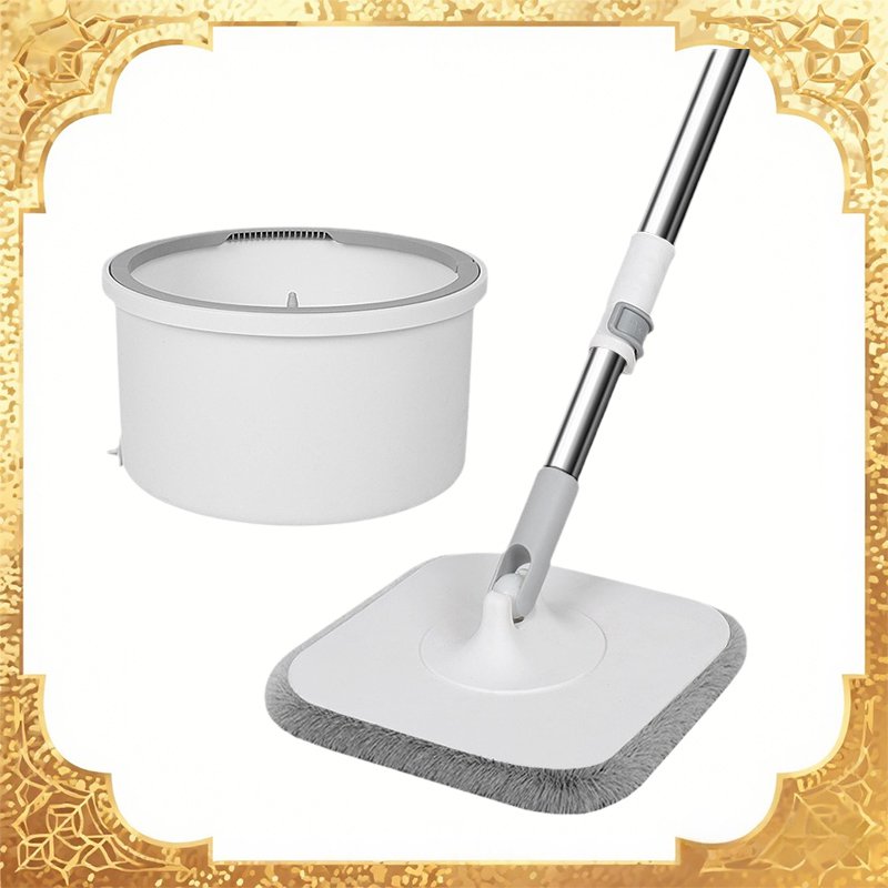 ممسحة دوارة خالية من الغسيل اليدوي مع دلو
