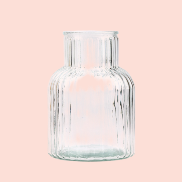 Nordic simple relief glass transparent small vase