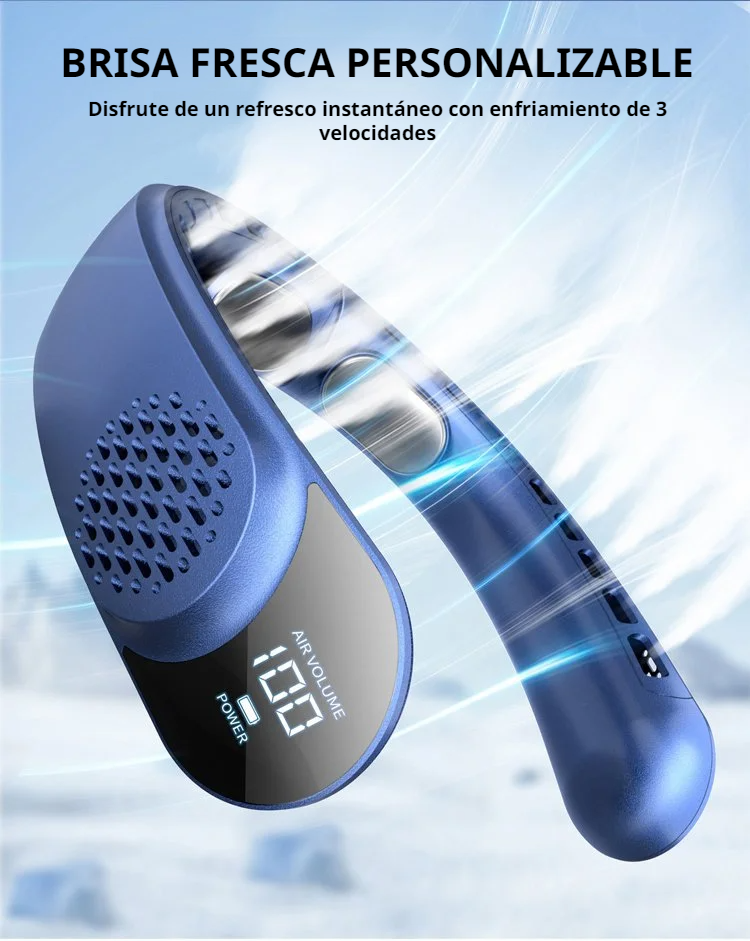 Portable USB neck fan worn around the neck