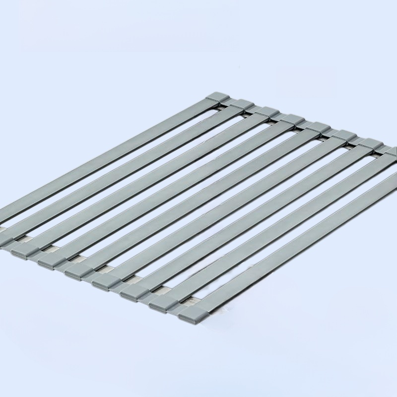 ราวตากจานซิลิโคนสำหรับซิงค์น้ำ แบบพับได้ โครงอะลูมิเนียมอัลลอยด์