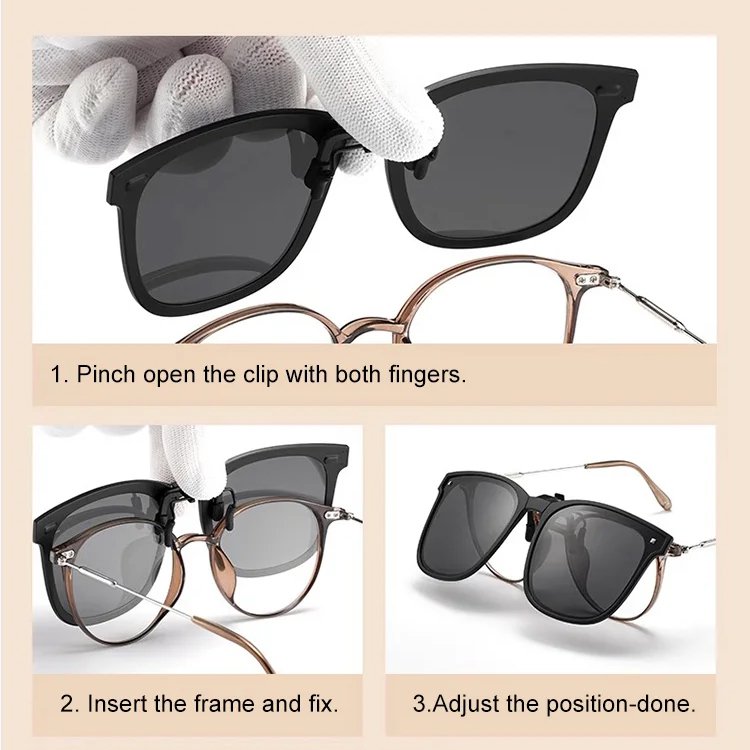 [For glasses] Outdoor Clip-On Polarised Folding Sunglasses 