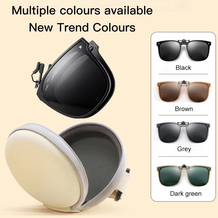 [For glasses] Outdoor Clip-On Polarised Folding Sunglasses 