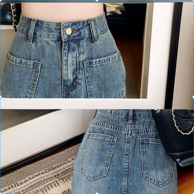 تنورة صيفية بتصميم ريترو بخصر مرتفع وطول متوسط وتنورة على شكل حرف A