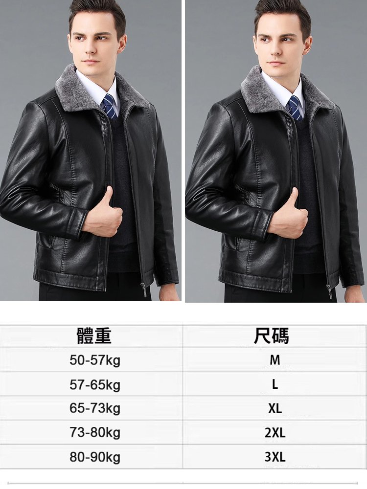 加厚男士皮毛一體皮衣