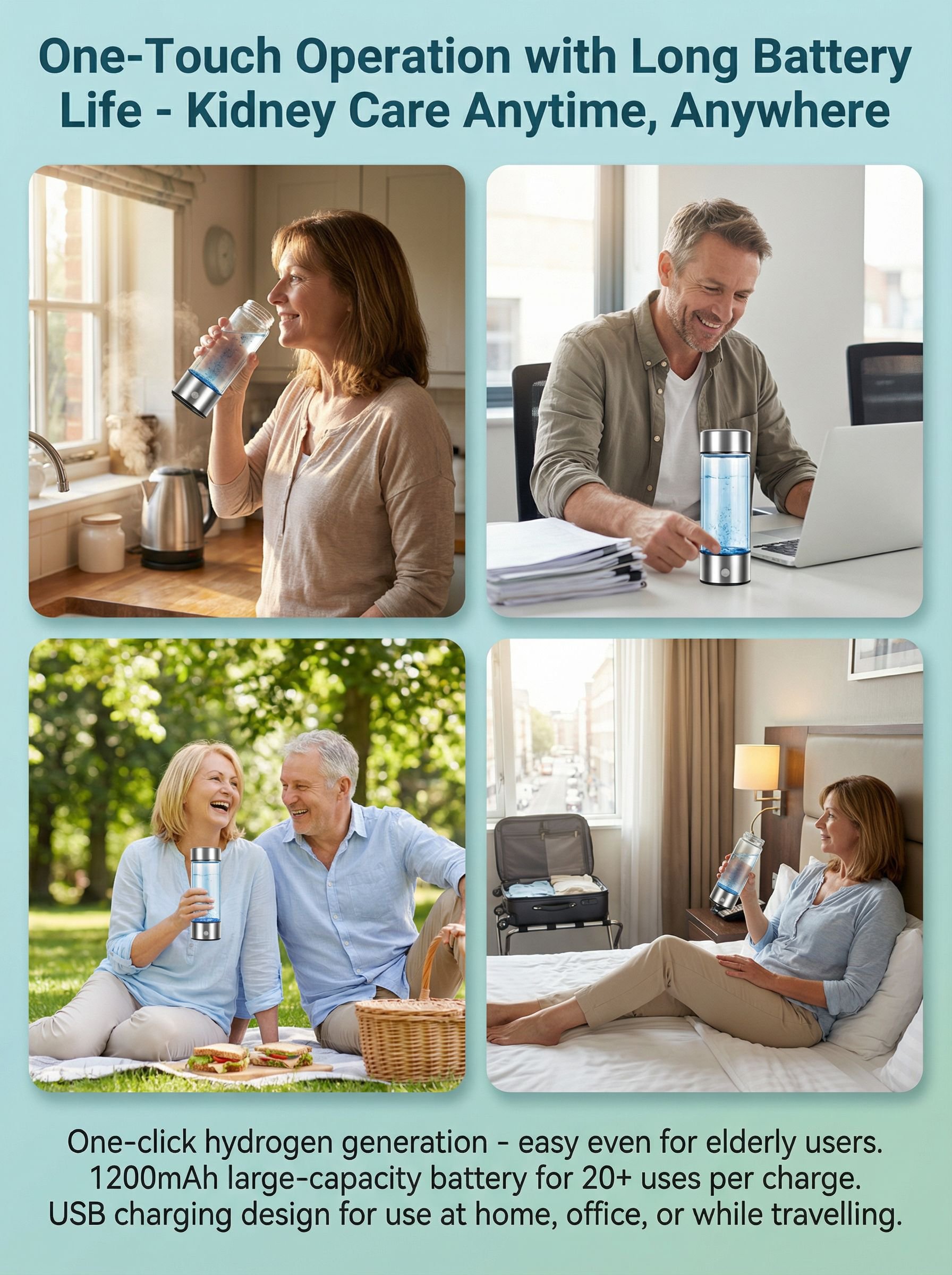 "Complete Cure for Kidney Disease" Kidney Care Hydrogen-Rich Water Cup