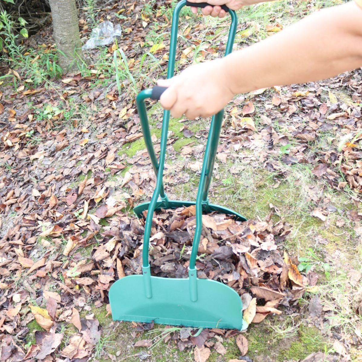 増量草熊手、庭草熊手、枯葉熊手、ガーデニング葉熊手、ガーデニングツール、長い木製ハンドル草熊手、葉熊手