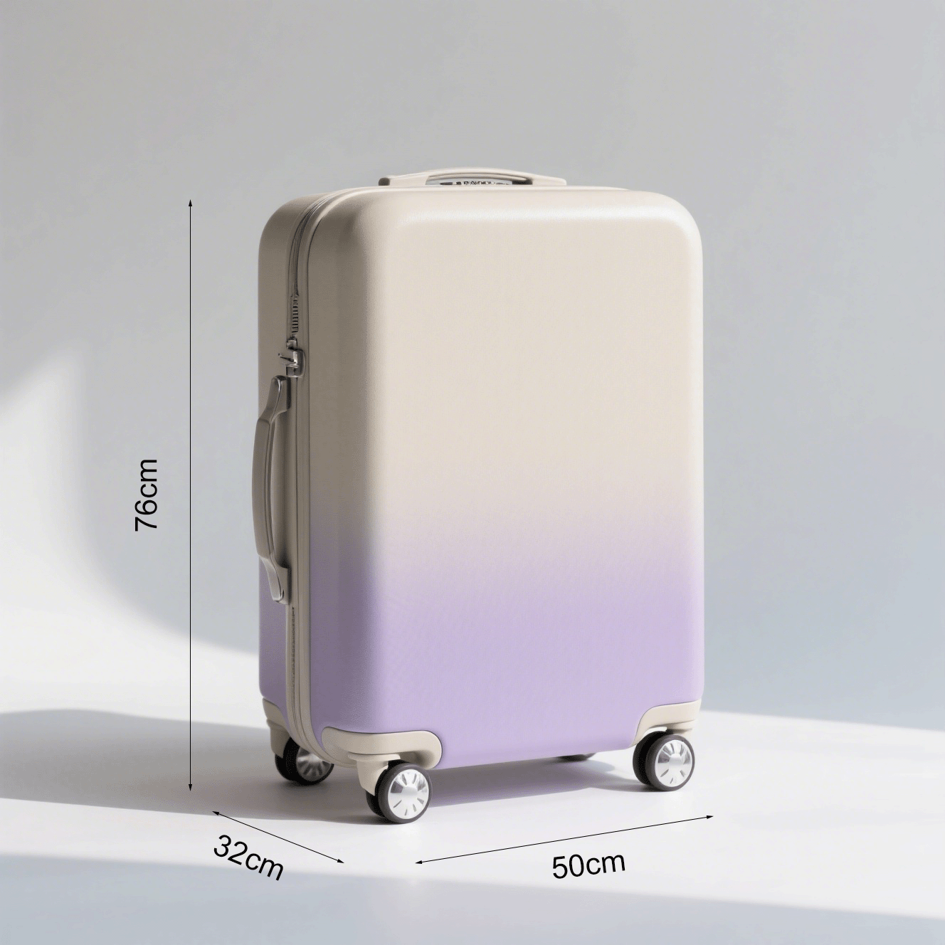 Ruedas giratorias de la maleta de policarbonato