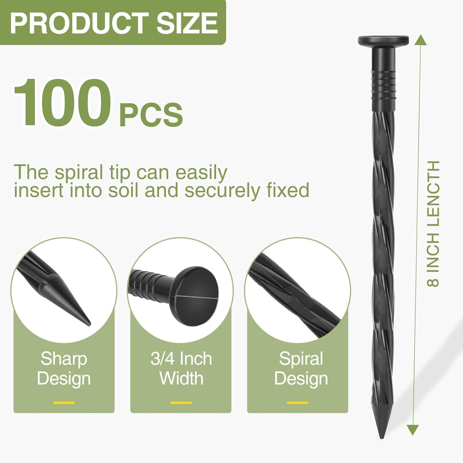 Clavos para el suelo de jardinería, pilotes de plástico para el suelo, cinturones de aislamiento, pe