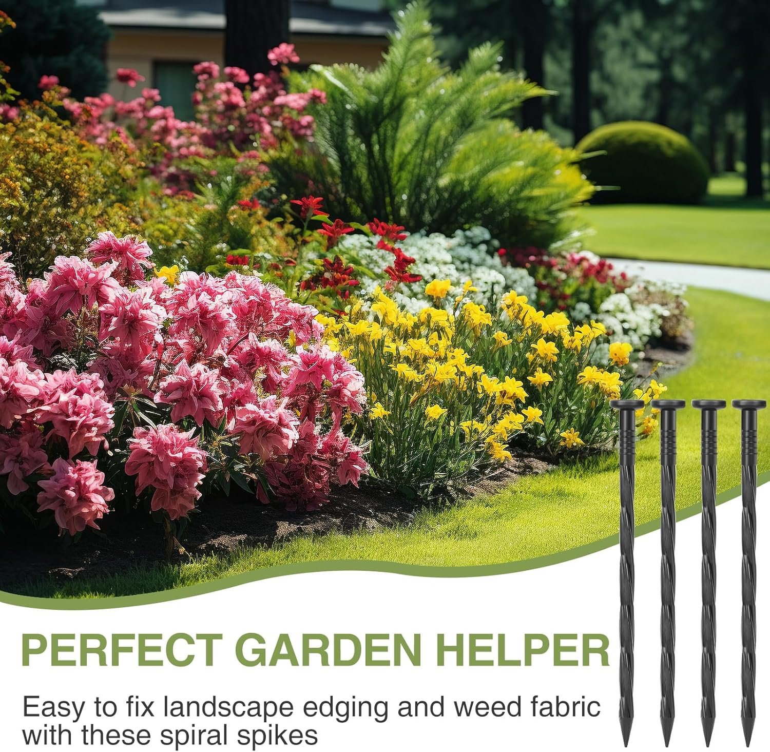 Clavos para el suelo de jardinería, pilotes de plástico para el suelo, cinturones de aislamiento, pe