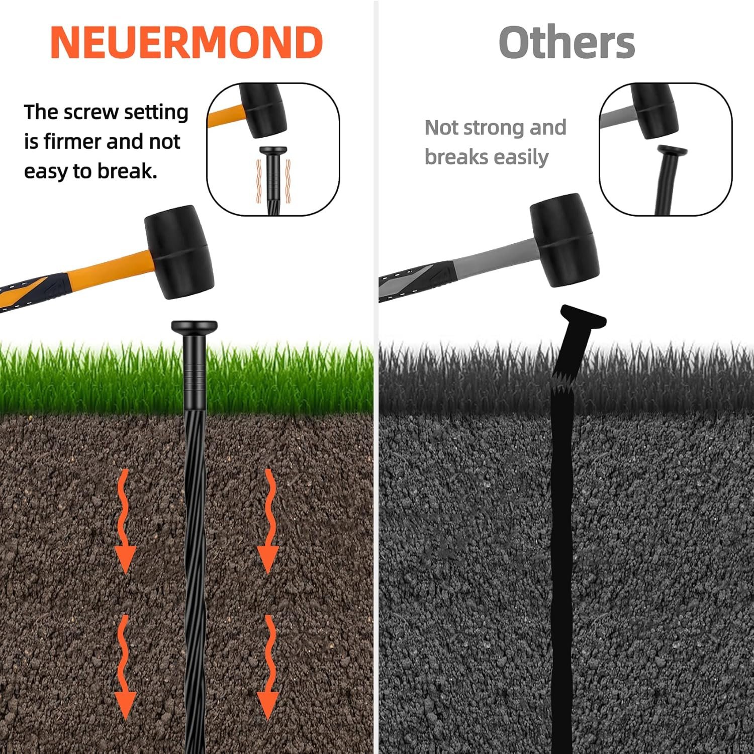 Clavos para el suelo de jardinería, pilotes de plástico para el suelo, cinturones de aislamiento, pe