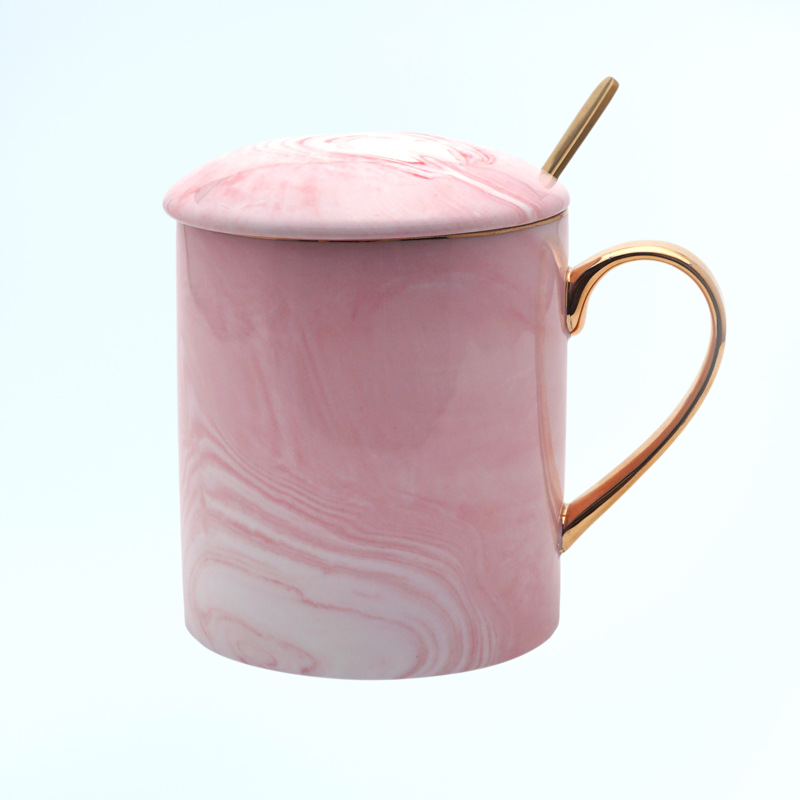 NS 스타일 대리석 패턴 세라믹 컵 북유럽 뼈 도자기 커플 물컵