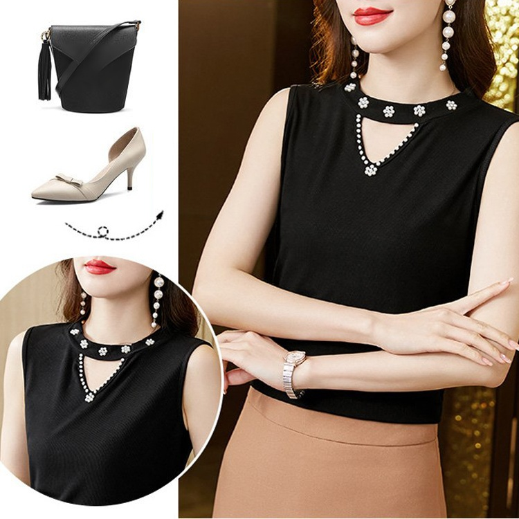 JS-【气质减龄】冰丝无袖法式小背心