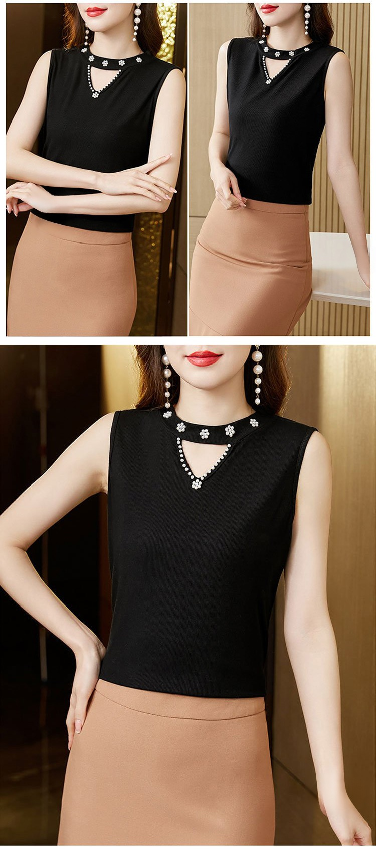 通気性抜群のレディース夏ベスト背面写真