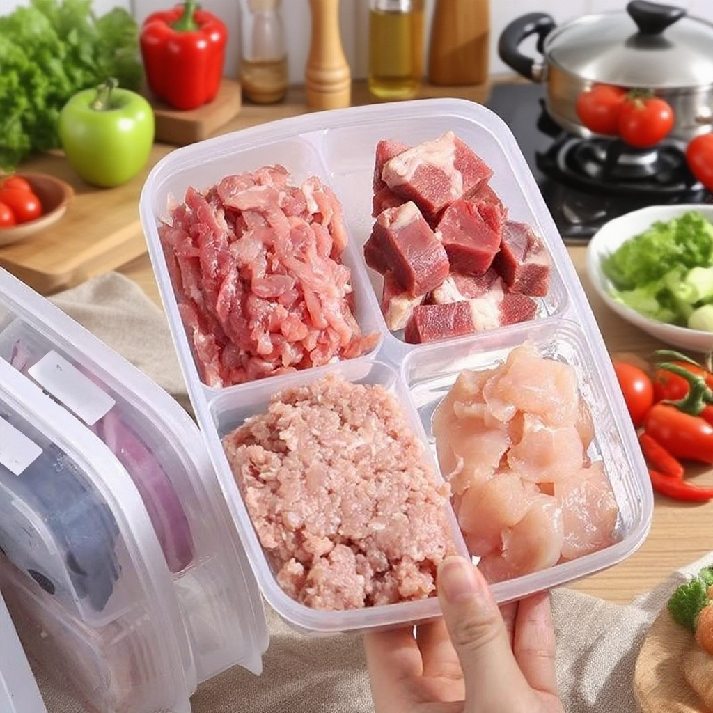 キッチンの分格透明タッパーを厚くする