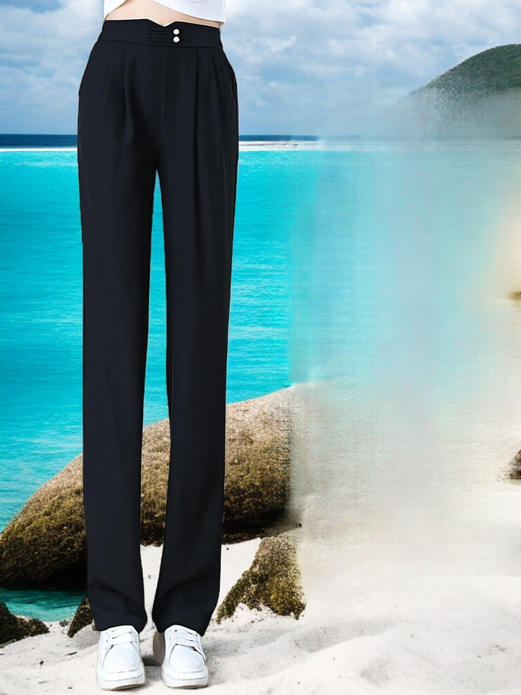 ドレープ＆クールタッチ ストレートパンツ