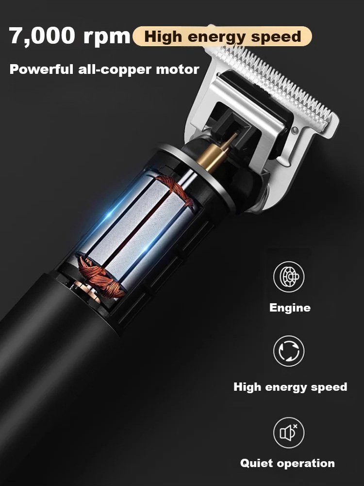 Silent and no-stuck hair Electric oil-cut carving hair clipper