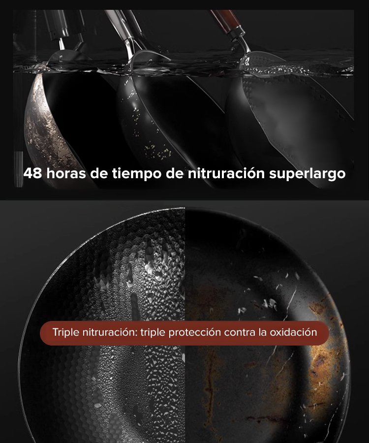 【Sartén saludable sin recubrimiento】 Sartén de hierro puro, perfecta para aumentar el hierro