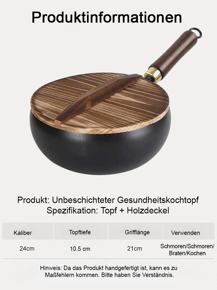 【Ohne Beschichtung Antihaft-Pfanne】Handgeschmiedet von Solinger Handwerkern, 10.000 Mal gehämmert.