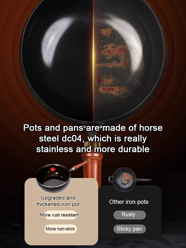 [Uncoated healthy pot] Iron-supplemented pure iron non-stick pot