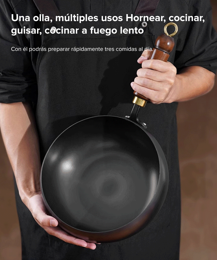 【Sartén saludable sin recubrimiento】 Sartén de hierro puro, perfecta para aumentar el hierro