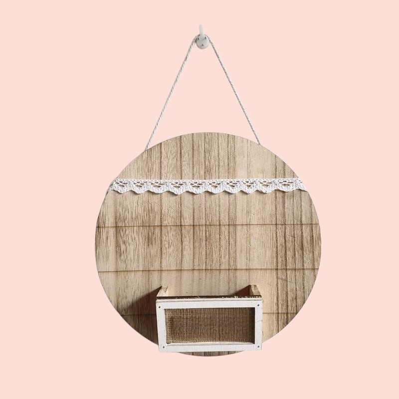 거실 벽걸이 꽃바구니 벽걸이 꽃바구니 원형 나무 상자