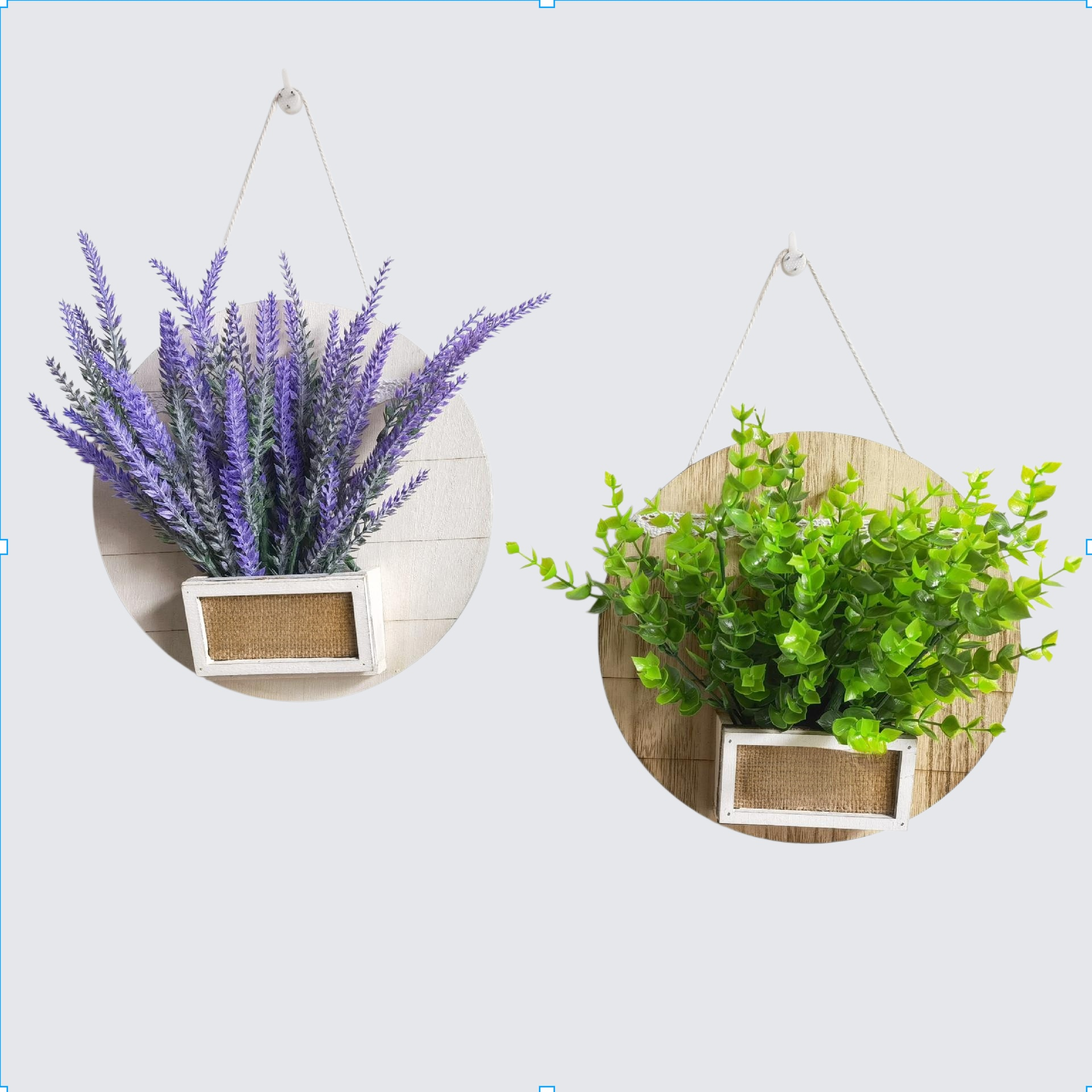 거실 벽걸이 꽃바구니 벽걸이 꽃바구니 원형 나무 상자