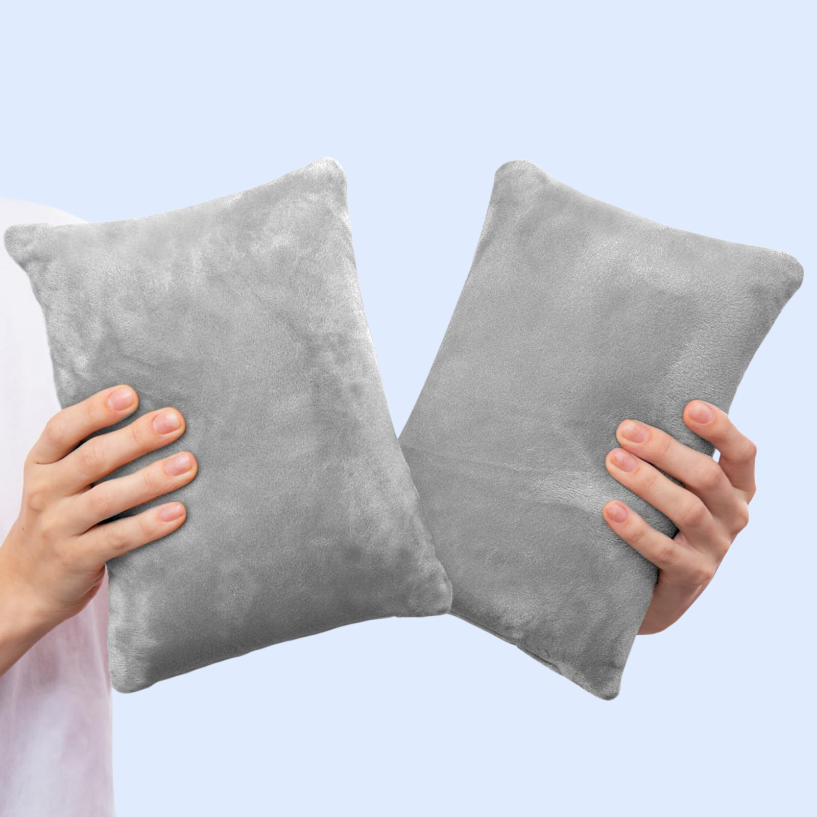 หมอนพิมพ์ลายสำหรับเดินทาง 2 ชิ้น ผ้าฟลานเนลนุ่ม ขนาดเล็กสำหรับสัตว์เลี้ยง