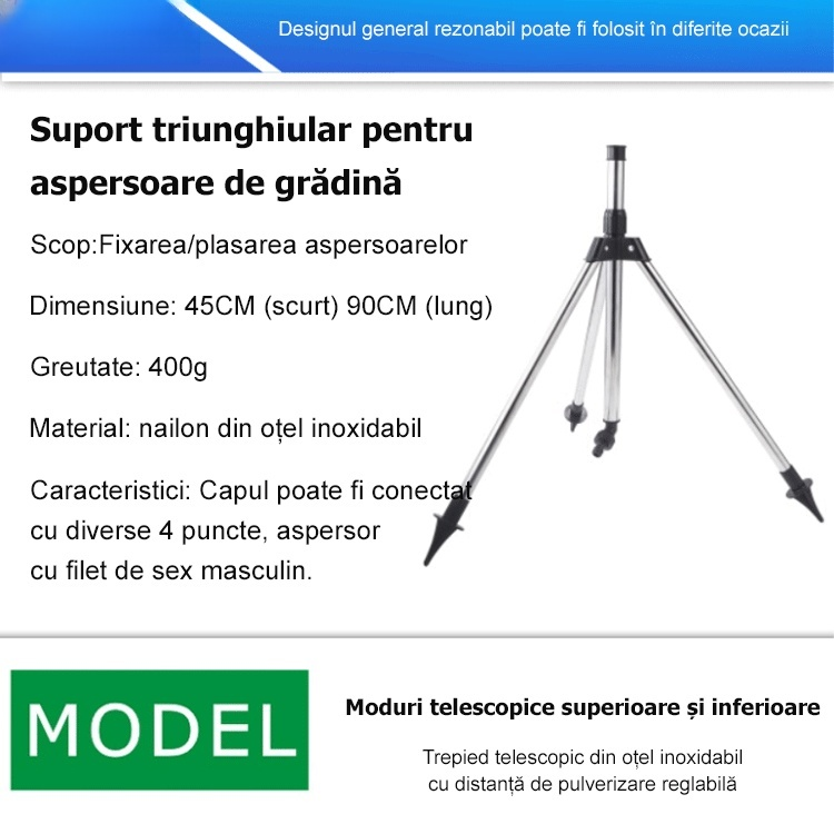 Aspersor de grădină cu înălțime reglabilă
