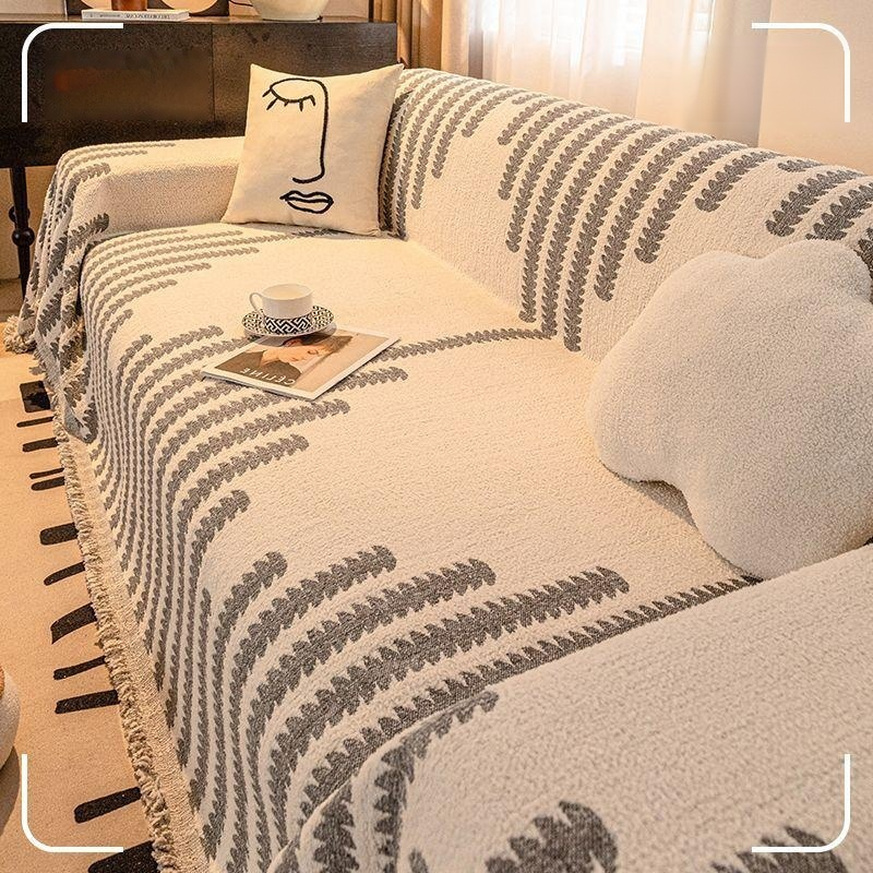 High-end simple sofa cover cloth chenille light luxury non-slip universal