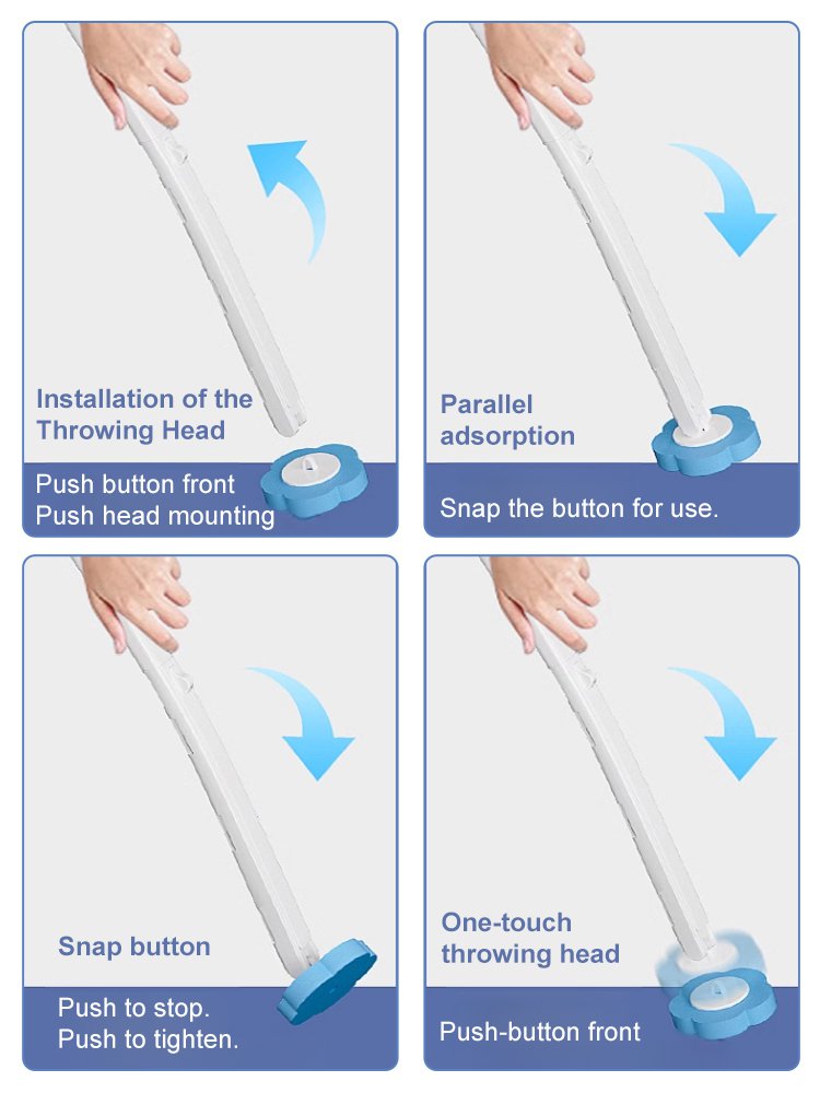 Clean hands no mess interchangeable brush head toilet brush set