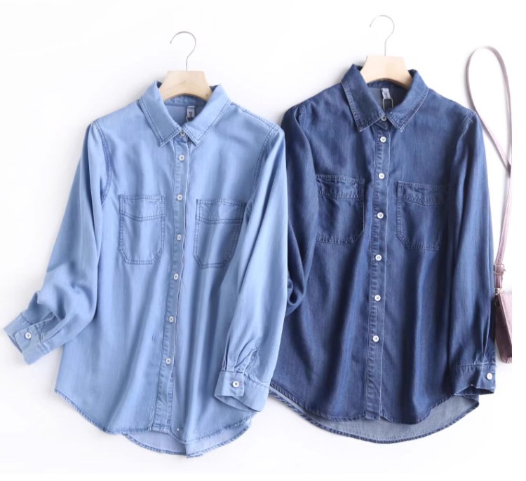 レディース着用イメージ・テンセルデニムシャツ