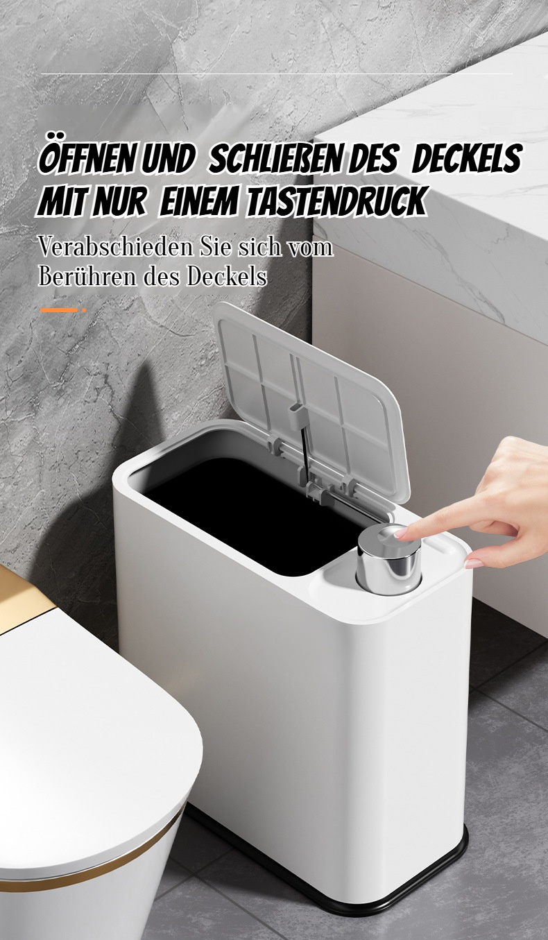 Platzsparender Mülleimer mit schmalem Design für kleine Räume