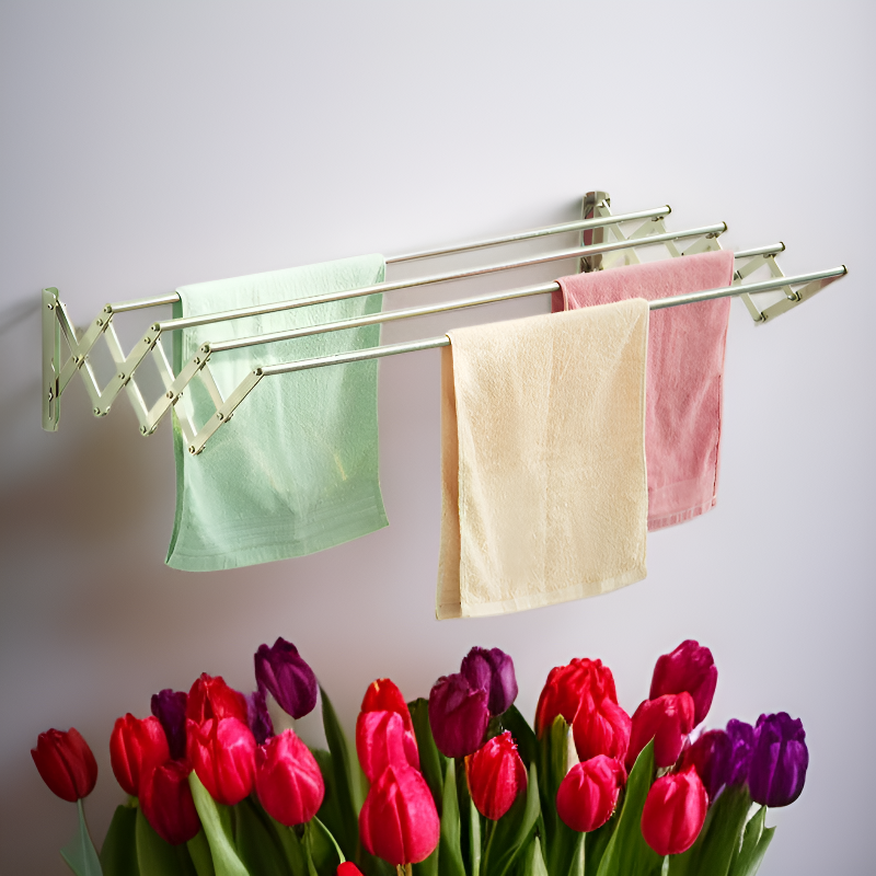 숨겨진 벽걸이 접이식 신축형 빨래 건조대