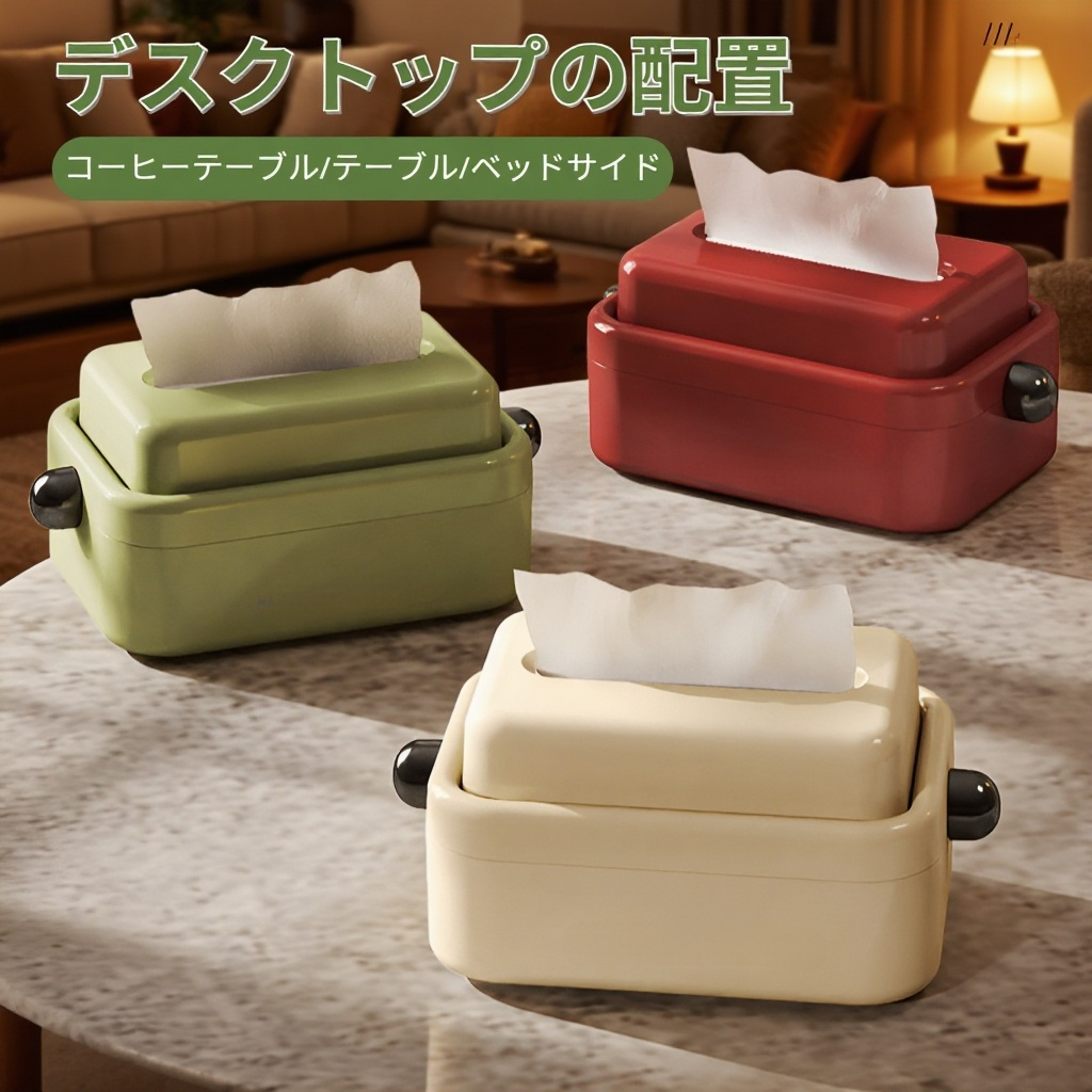 寝室に置かれた高価値ティッシュ収納ボックス