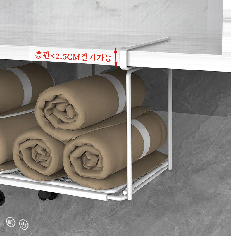 튼튼한 소재의 다용도 수납선반 근접 사진