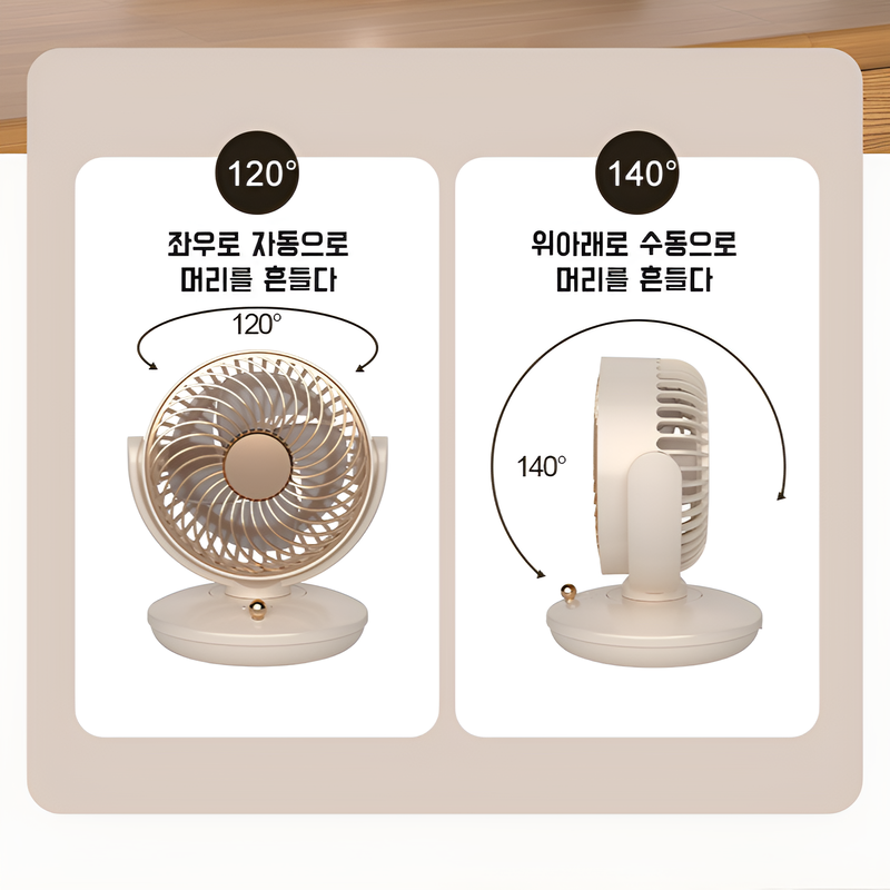 휴대용 미니 선풍기 롱 항속 탁상용 선풍기 머리 흔들기 작은 선풍기