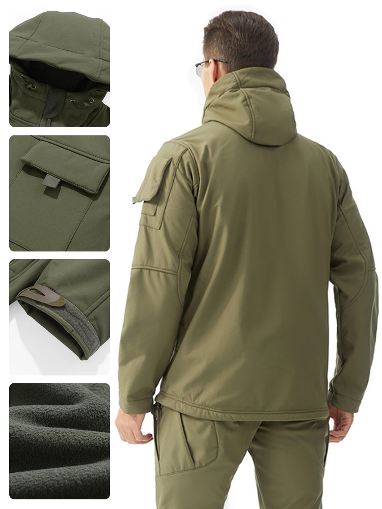 多ポケット裏起毛マウンテンパーカー