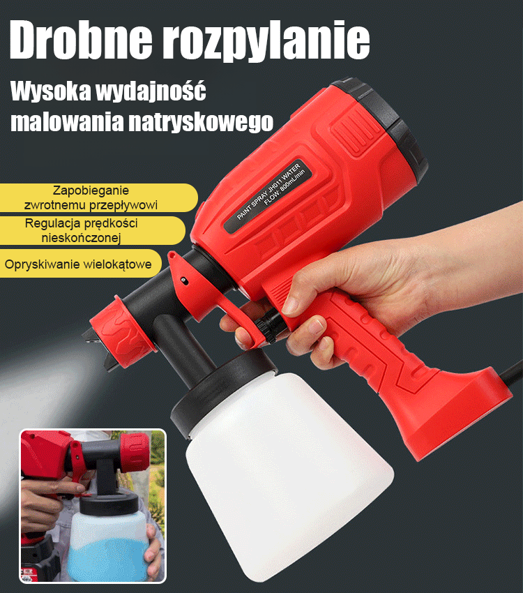 Wysokiej mocy pistolet natryskowy o wysokim ciśnieniu