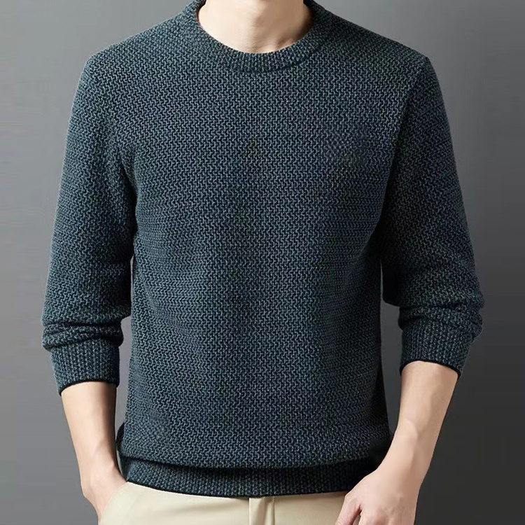 Men's round neck thick fleece sweatshirt