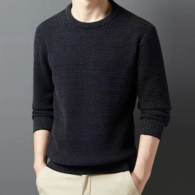 Men's round neck thick fleece sweatshirt