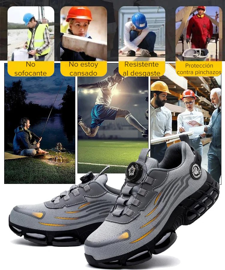 Zapatos de seguridad resistentes al desgaste y a las perforaciones.