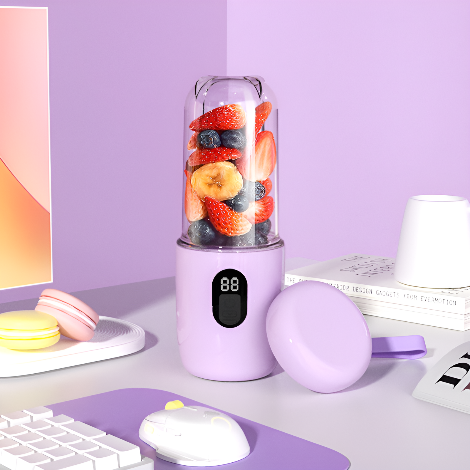 ジューサー ミキサー 小型 【2025革新強化版】スムージー 氷も砕ける 野菜 果物 離乳食用 栄養補充 一台多役 一人用 充電式 お手入れ簡単 22000回転バッテリー 持ち運びやすい Type-C