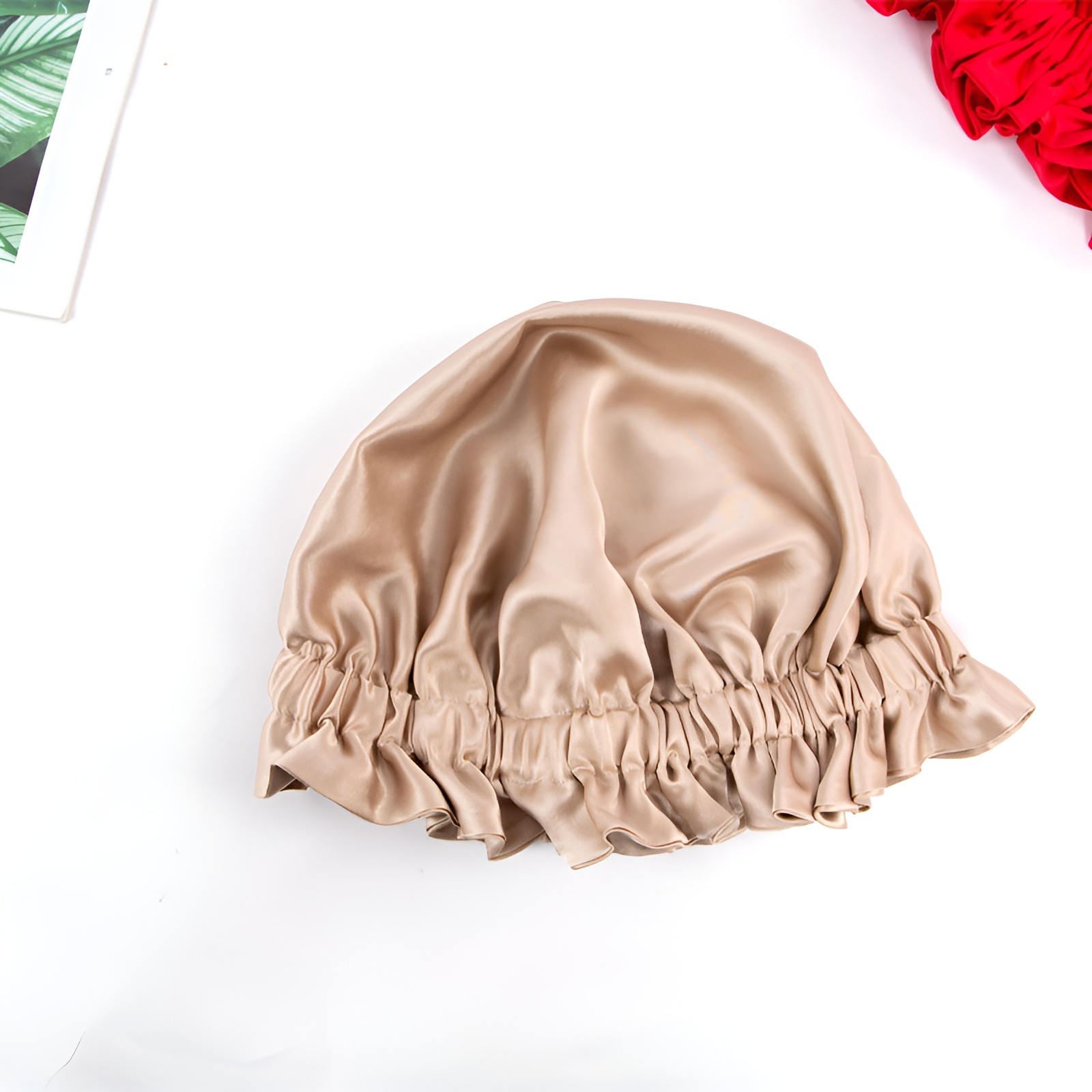 طبقة مزدوجة من الحرير الخالص التعادل قابل للتعديل غطاء الشعر