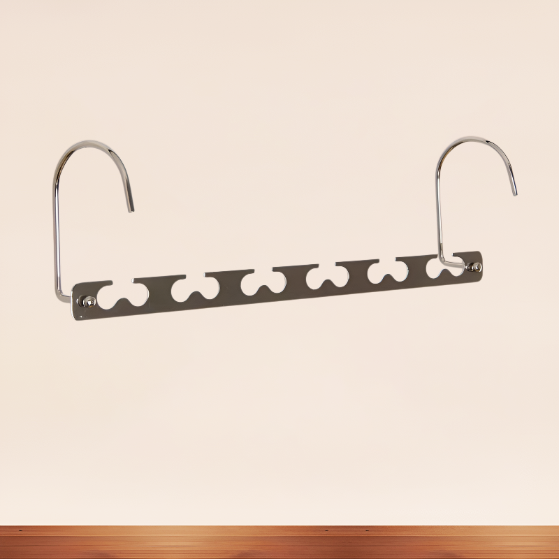 多機能6穴折りたたみステンレスハンガー